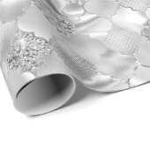 Zilver Marokkaans Quatrefoil Patroon Cadeaupapier (Rol Hoek)