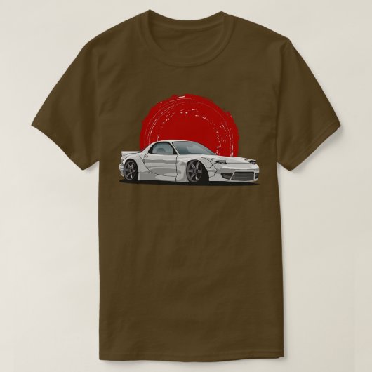 Zilver Mazda RX7 fd T-shirt (Design voorkant)
