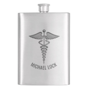 Zilver Medical Symbool Persoonlijke verpleegkundig Flacon