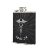 Zilver Medical Symbool Persoonlijke verpleegkundig Heupfles (Links)