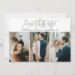 Zilver meerdere foto's slaan de datum op save the date