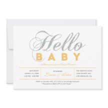 Zilver | Meisje, modern Baby shower voor typografi