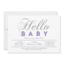 Zilver | Meisje, Moderne Typografie Baby Shower