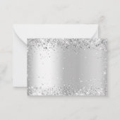 Zilver menu keuze bruiloft RSVP kaart (Achterkant)