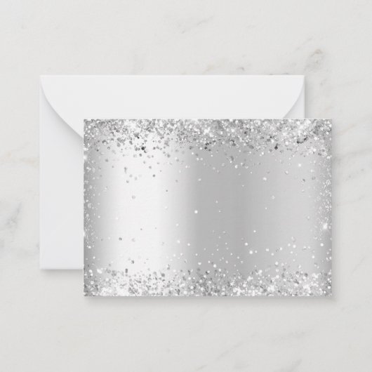 Zilver menu keuze bruiloft RSVP kaart (Achterkant)