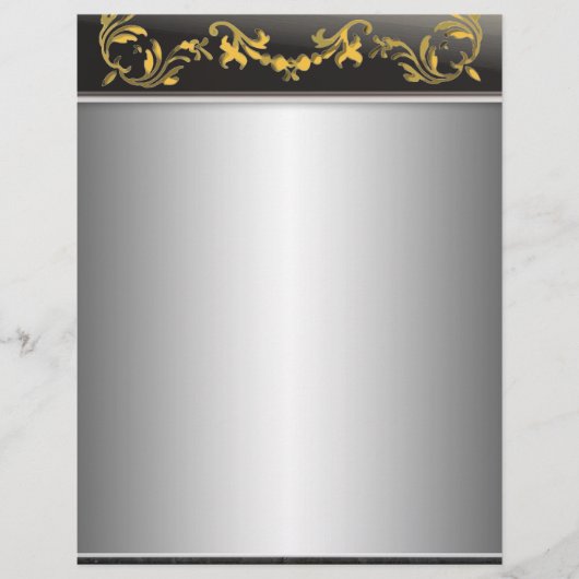 Zilver met goud aan zwarte grens decoratieve broch flyer (Voorkant)