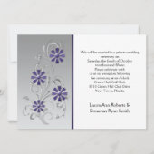 Zilver met paarse bloemen Alleen ontvangst Kaart (Voorkant)