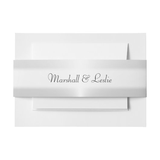 Zilver met tekst uitnodigingen wikkel (Voorkant Voorbeeld)