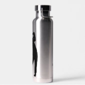 Zilver met zwarte moderne golfer-monogram waterfles (Links)