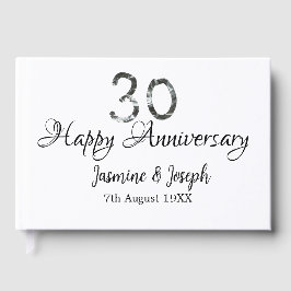 Zilver Metaal 30e gelukkig jubileum naam toevoegen Gastenboek