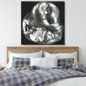 Zilver metaal canvas afdruk (Insitu (Slaapkamer))