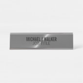 Zilver Metaal Effect, Professioneel Bureau Naambordje (Voorkant)