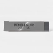 Zilver Metaal Effect, Professioneel Bureau Naambordje (Voorkant)