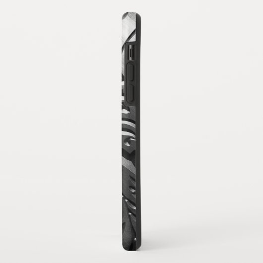 Zilver metaal gegraveerd look abstract grijs Case-Mate iPhone case (Achterkant/links)