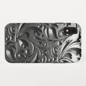 Zilver metaal gegraveerd look abstract grijs Case-Mate iPhone case (Achterkant (horizontaal))