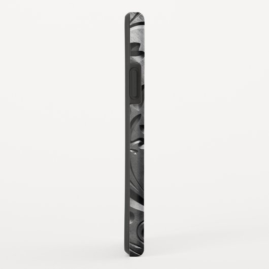 Zilver metaal gegraveerd look abstract grijs Case-Mate iPhone case (Achterkant/rechts)