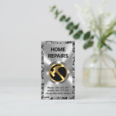 Zilver Metaal Werkt Gouden Hamer Visitekaartje (Staand voorkant)