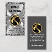 Zilver Metaal Werkt Gouden Hamer Visitekaartje (Voorkant / Achterkant)