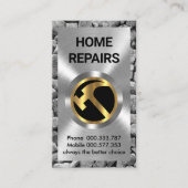 Zilver Metaal Werkt Gouden Hamer Visitekaartje (Voorkant)