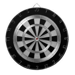 Zilver Metaal & Zwart Dartbord