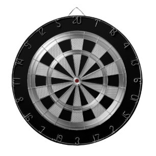 Zilver Metaal & Zwart Dartbord