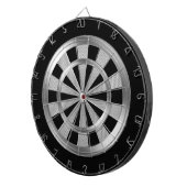 Zilver Metaal & Zwart Dartbord (Voorkant Rechts)