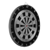 Zilver Metaal & Zwart Dartbord (Voorkant Links)