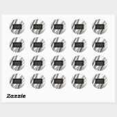 Zilver Metallic Abstract Ronde Sticker (Vel)