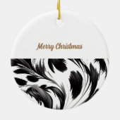 Zilver Metallic Bow Zwart Wit Accents Keramisch Ornament (Achterkant)