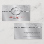 Zilver Metallic Design & Roestvrij staal look Visitekaartje (Voorkant / Achterkant)