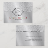 Zilver Metallic Design & Roestvrij staal look Visitekaartje (Voorkant / Achterkant)