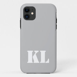 Zilver Metallic Effen Kleur Minimalistisch monog Case-Mate iPhone Case