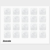 Zilver Metallic Faux Folie Polka Dot Wit Vierkante Sticker (Vel)