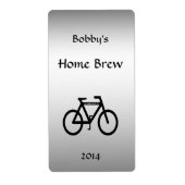 Zilver Metallic Fiets Bier Label (Voorkant)