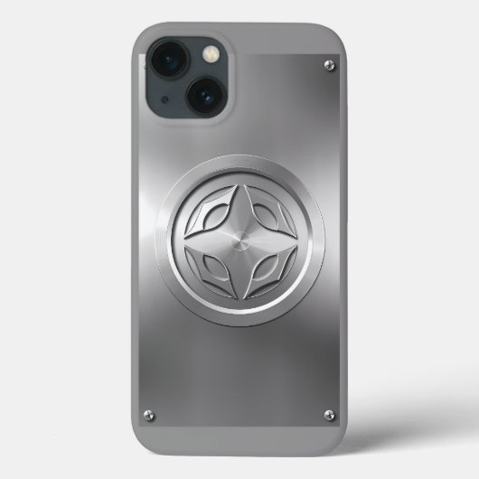 Zilver Metallic gesneden ontwerp op grijs Case-Mate iPhone Case (Achterkant)