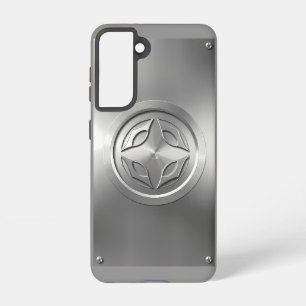 Zilver Metallic gesneden ontwerp op grijs Samsung Galaxy Hoesje