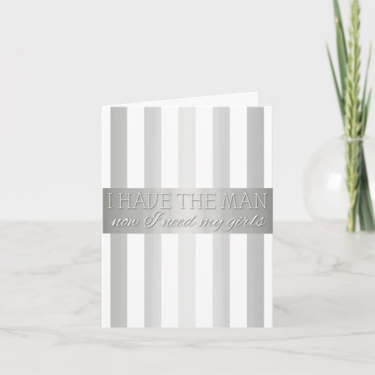 Zilver Metallic Gestreepte Bruidsmeisje Verzoek Ka (Voorkant)