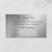 Zilver Metallic Glitter Druppels Cadeaubon Visitekaartje (Achterkant)