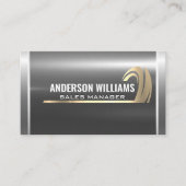 Zilver metallic | Gouden Auto Band Graphic Visitekaartje (Voorkant)