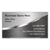 Zilver Metallic Koele Visitekaartjes Magnetisch Visitekaartje (Voorkant)