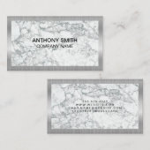Zilver Metallic Lijst | Marmer Visitekaartje (Voorkant / Achterkant)