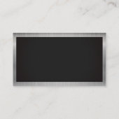 Zilver Metallic Lijst | Zwarte textuur | Monogram Visitekaartje (Achterkant)