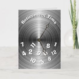 Zilver Metallic Pensioen Klok Kaart