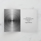 Zilver Metallic Pensioen Klok Kaart (Binnen)