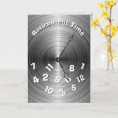 Zilver Metallic Pensioen Klok Kaart (Gele Bloem)
