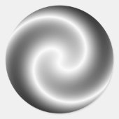 Zilver Metallic Swirl Ronde Sticker (Voorkant)