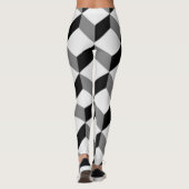 Zilver metallic textuur 3D textiel ontwerp Leggings (Achterkant)