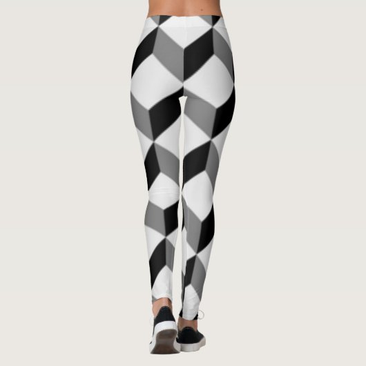 Zilver metallic textuur 3D textiel ontwerp Leggings (Achterkant)