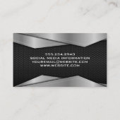 Zilver Metallic Trim | Achtergrond koolstof Visitekaartje (Achterkant)