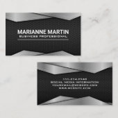 Zilver Metallic Trim | Achtergrond koolstof Visitekaartje (Voorkant / Achterkant)